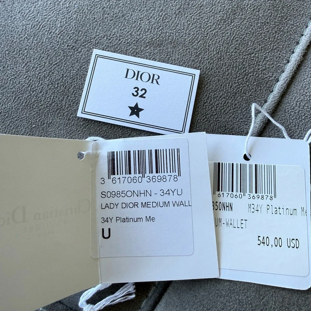 NWT, Small Lady Dior Voyageur Coin Purse in iridescent gold - Picture 7 of 8